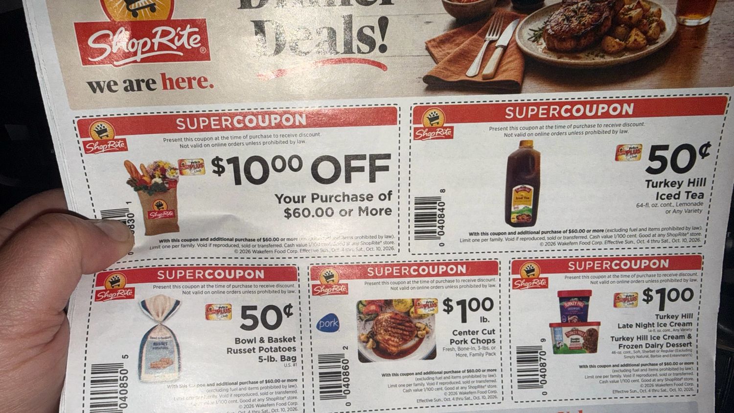 (2) ShopRite Super Q Sheet 10/4 - 10/10