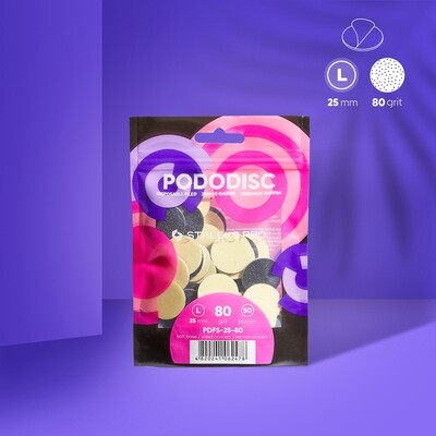 Disposable files PDFS-25 on a soft base for pedicure disc L, 50pc