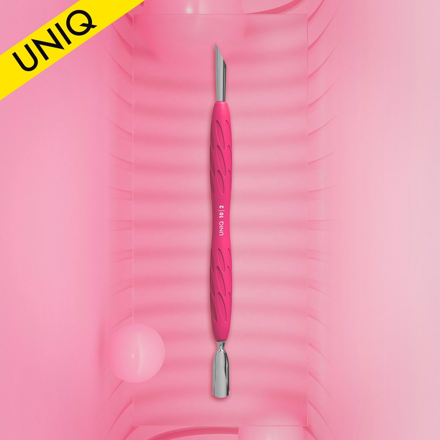 Manicure pusher Gummy with silicone handle UNIQ 10 TYPE 2