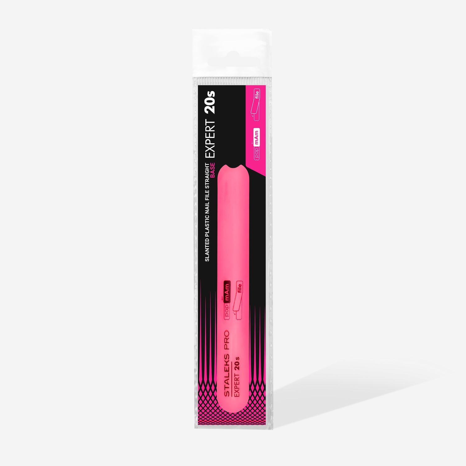 Straight beveled plastic base for nail file EXPERT 20s (130 mm) SPBE-20s