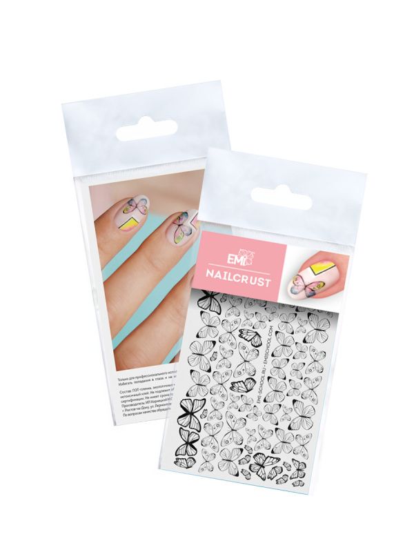 NAILCRUST Pattern Slider Black #46 Butterflies