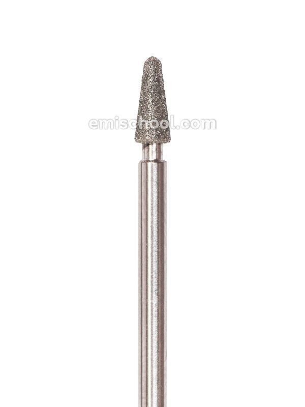 Rounded cone-shaped diamond coated rotary file, 3 mm, abrasiveness