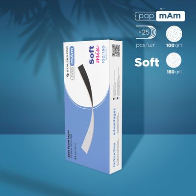 Disposable double-sided files papmAm Mix on soft foam layer EXPERT 20 100/180 grit (25 pcs)