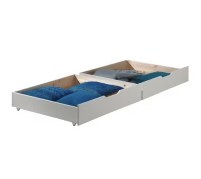 Set de 2 tiroirs de lit blanc laqué PIBELA14