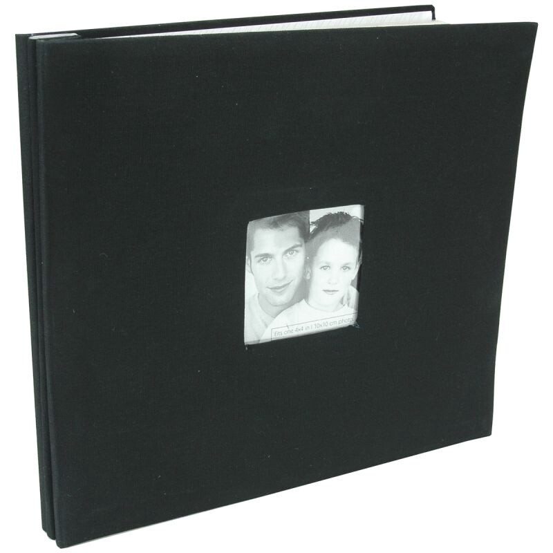 FASHION FABRIC POST BOUND ALBUMS, Size: 12x12&quot;, Colour: Black