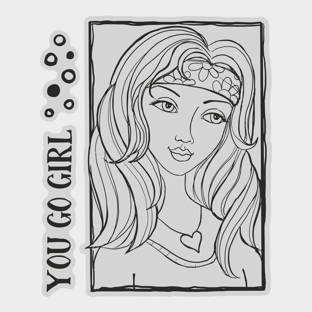 YOU GO GIRL PORTRAIT STAMP