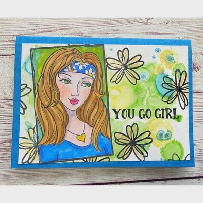 YOU GO GIRL PORTRAIT STAMP