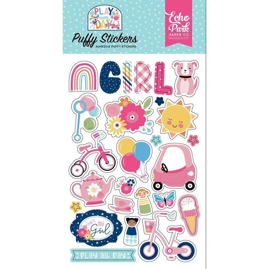 PLAY ALL DAY GIRL PUFFY STICKERS