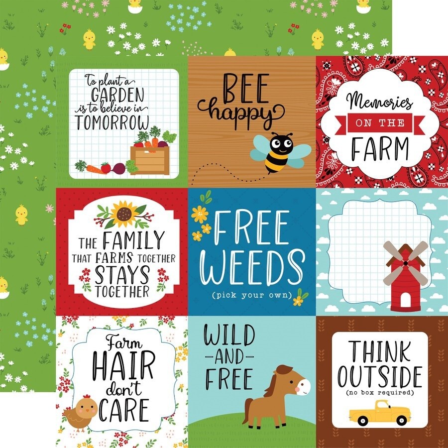 FUN ON THE FARM 4x4 JOURNAL CARDS
