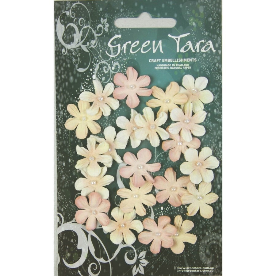 BEIGE MINI FLOWERS 20pcs