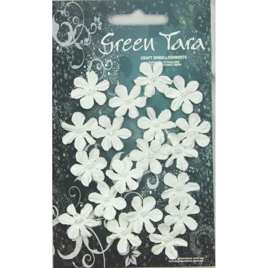 WHITE MINI FLOWERS 20 pcs