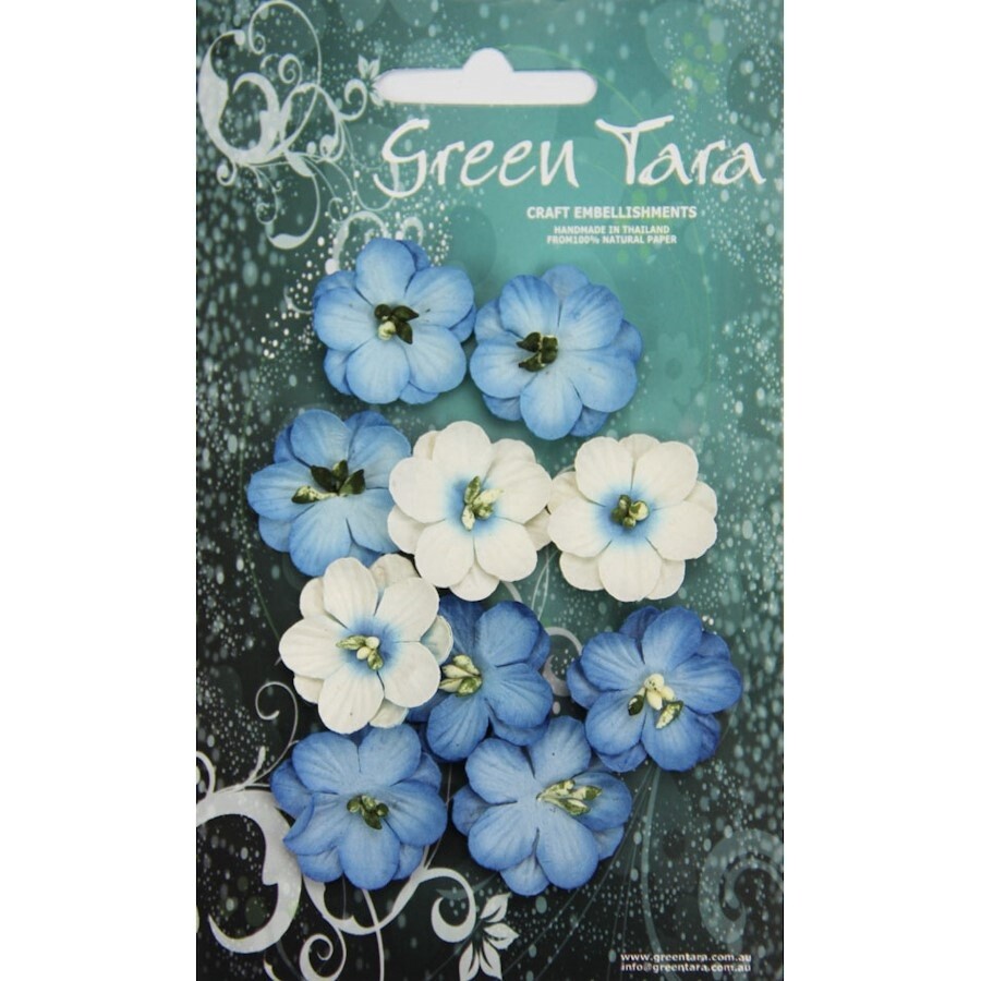 BRIGHT BLUE CHERRY BLOSSOMS