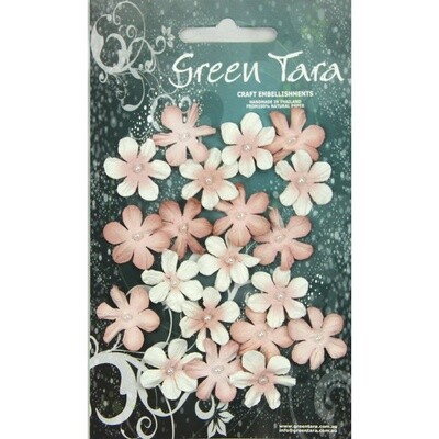 ANTIQUE PINK MINI FLOWERS 20pcs