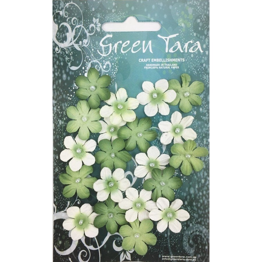 GREEN MINI FLOWERS 20pcs