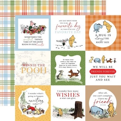 4x4 JOURNALING CARDS - WINNIE THE POOH