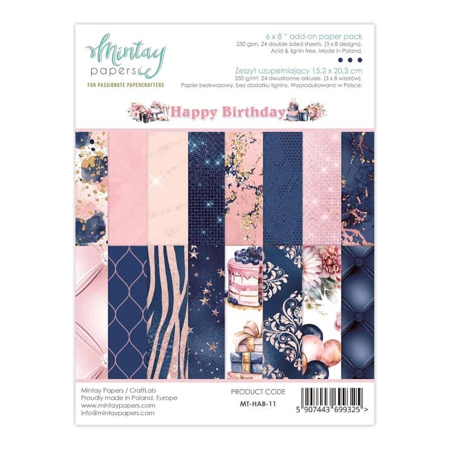 HAPPY BIRTHDAY 6x8&quot; ADD ON PAPER PACK