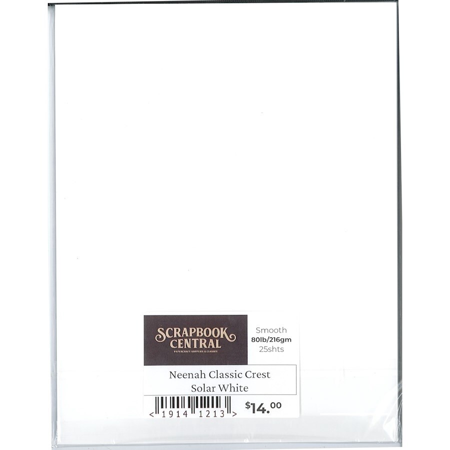 NEENAH CLASSIC CREST SMOOTH WHITE 25shts, Weight: 80lb/216gsm