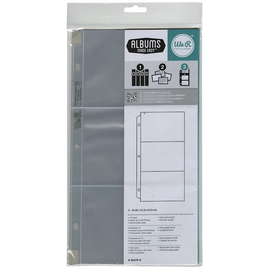 6&quot;x12&quot; D RING POCKET PHOTO SLEEVES