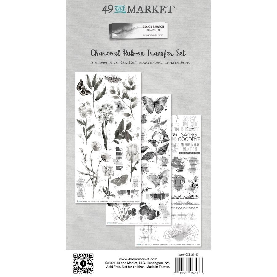 CHARCOAL RUBON TRANSFER SET