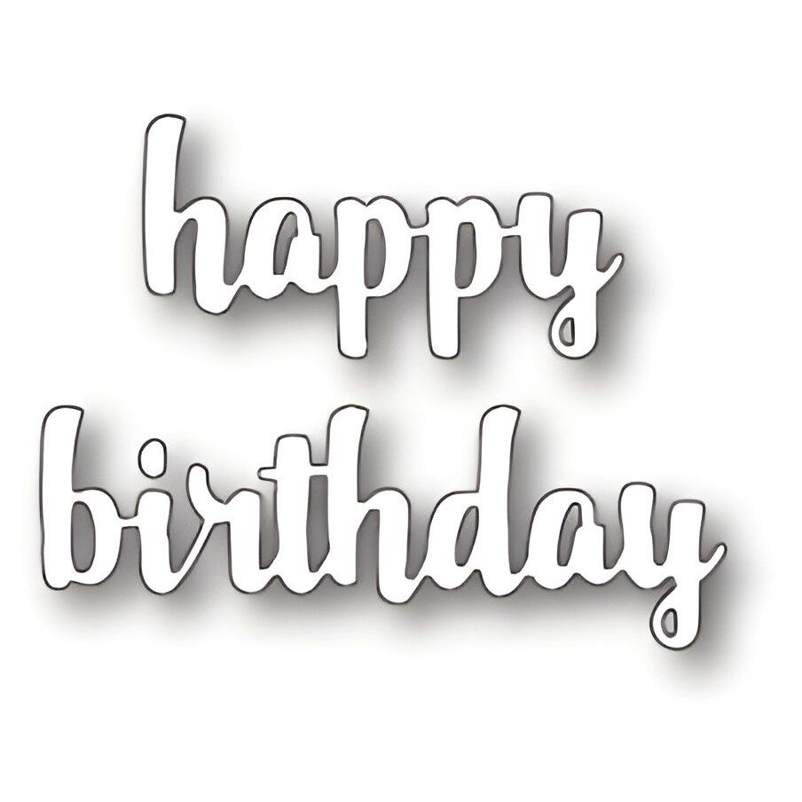 HAPPY BIRTHDAY UPRIGHT SCRIPT DIE
