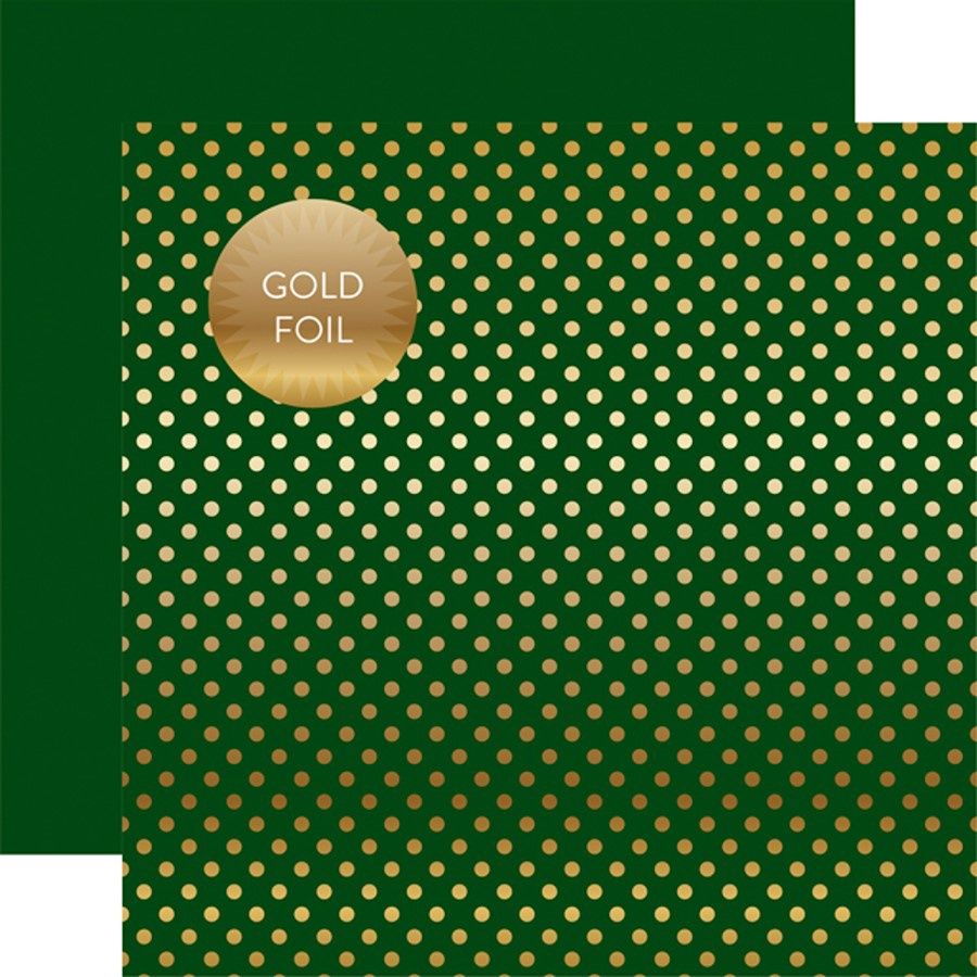 DARK GREEN GOLD FOIL DOTS