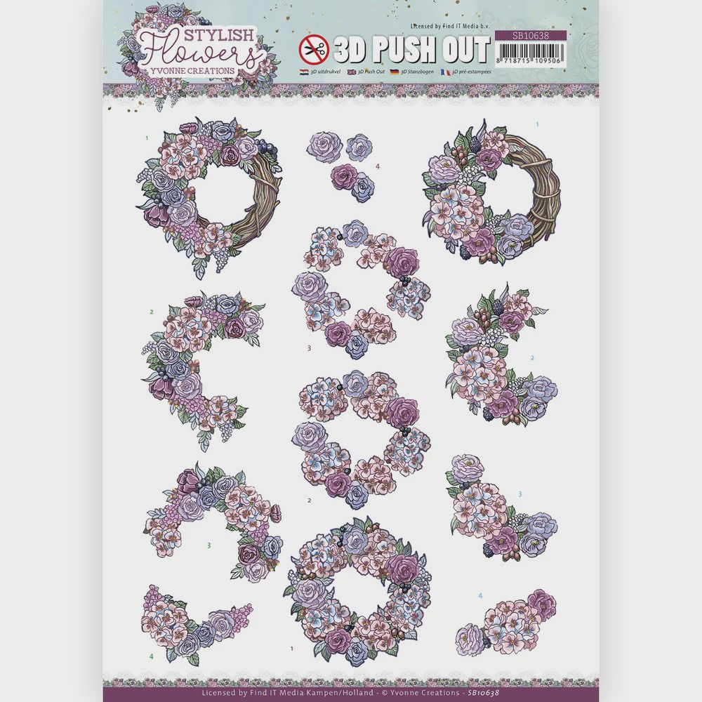 STYLISH FLOWERS 3D PUSH OUT SHEET