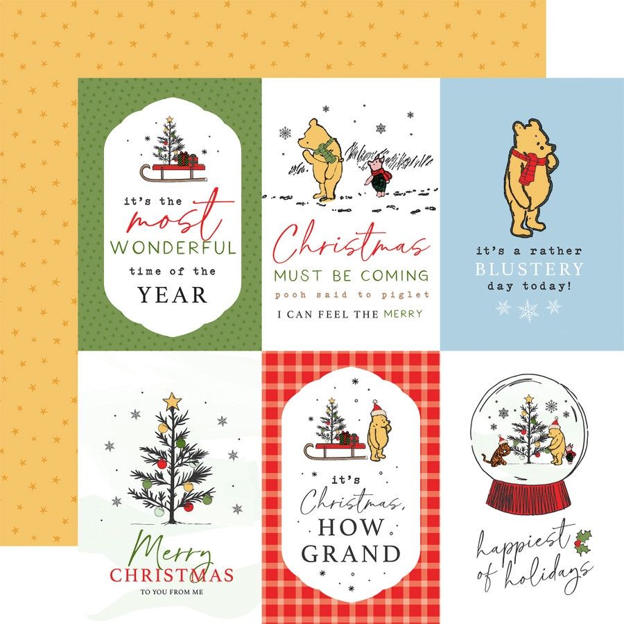 WINNIE CHRISTMAS - 4x6 JOURNALING CARDS