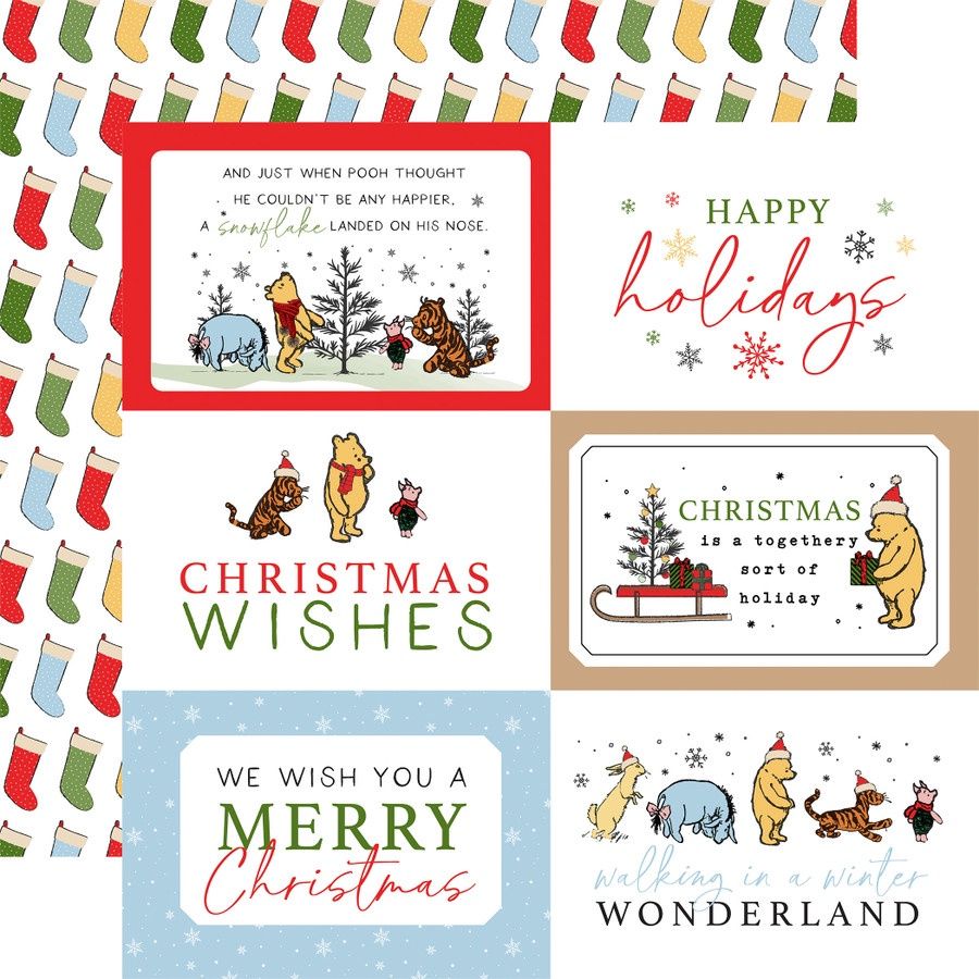WINNIE CHRISTMAS - 6x4 JOURNALING CARDS