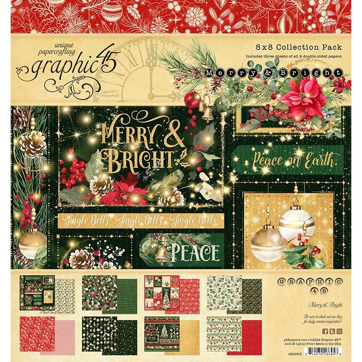 MERRY &amp; BRIGHT 8x8 PAPER PAD