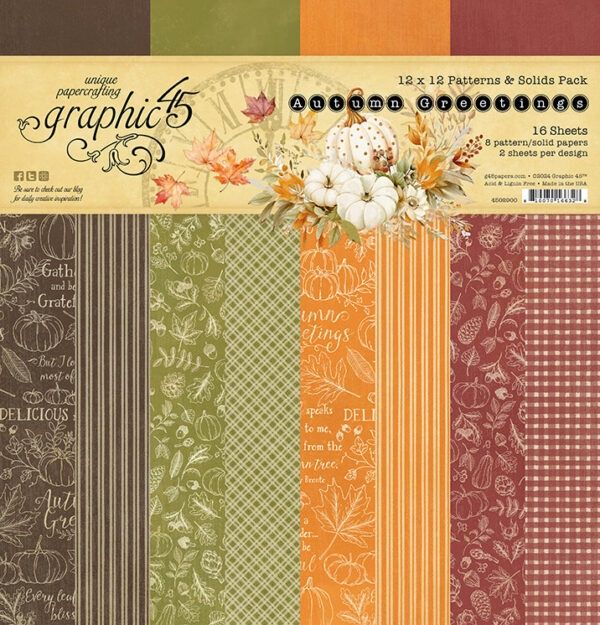 AUTUMN GREETINGS PATTERNS &amp; SOLIDS PACK