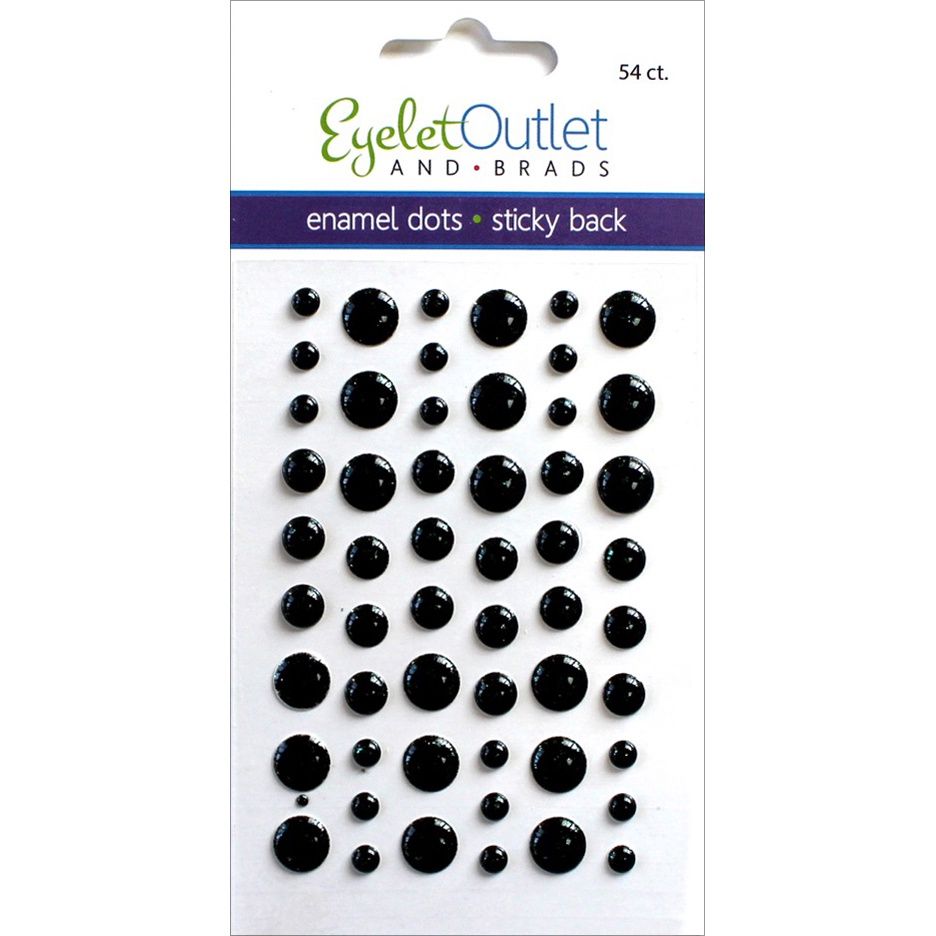 BLACK GLITTER ENAMEL DOTS