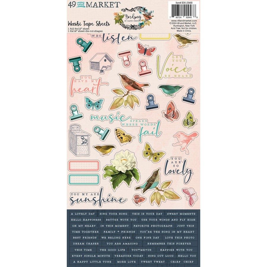 BIRDSONG WASHI TAPE SHEETS