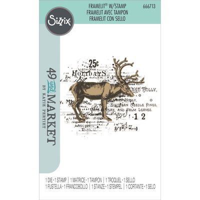 REINDEER MIX CLUSTER FRAMELIT w/STAMP