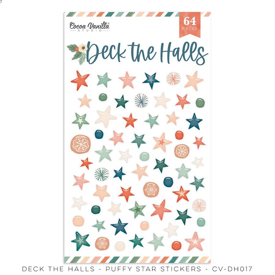 DECK THE HALLS PUFFY STICKERS