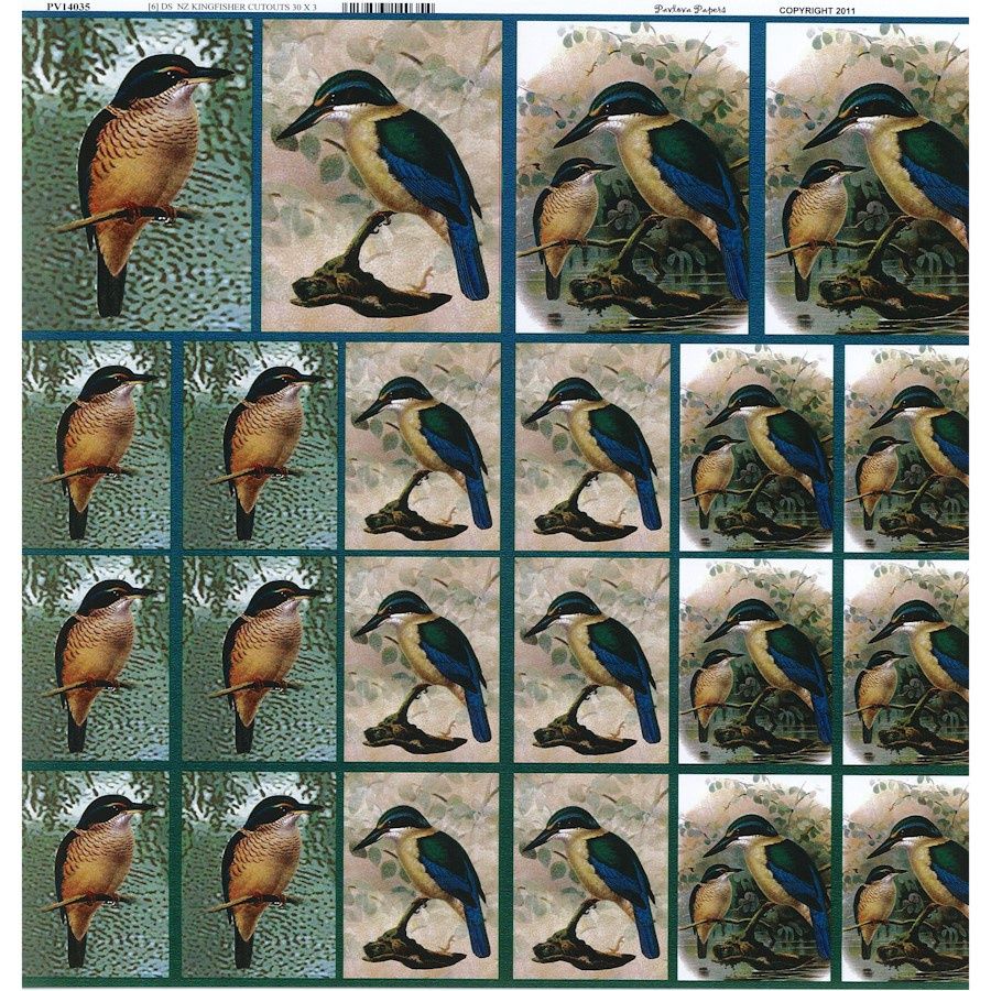 KINGFISHER CUTOUTS NZ PAPER
