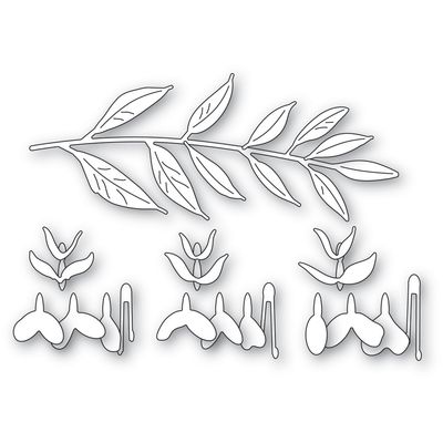 LITTLE FUCHSIA FLOWER TRIO &amp; BRANCH