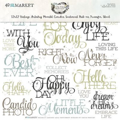 MOONLIT GARDEN SENTIMENT RUB-ONS 12x12