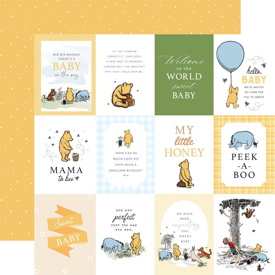 3x4 JOURNAL CARDS - WINNIE THE POOH BABY