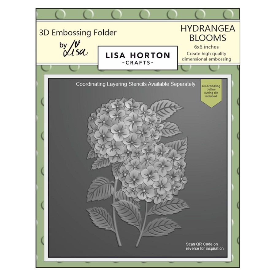 HYDRANGEA BLOOMS 3D EMBOSSING FOLDER 6x6