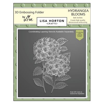 HYDRANGEA BLOOMS 3D EMBOSSING FOLDER 6x6