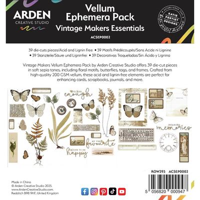 VINTAGE MAKERS - VELLUM EPHEMERA PACK