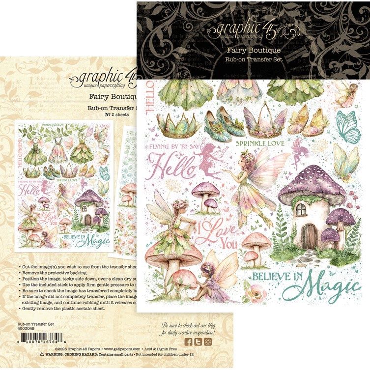 FAIRY BOUTIQUE RUB-ON TRANSFER SET