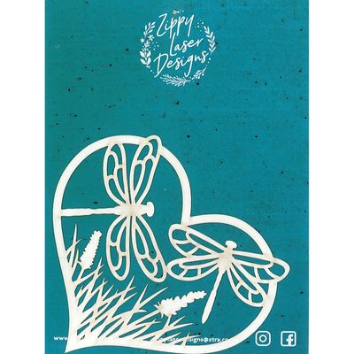 DRAGONFLIES - HEART LASER CUT
