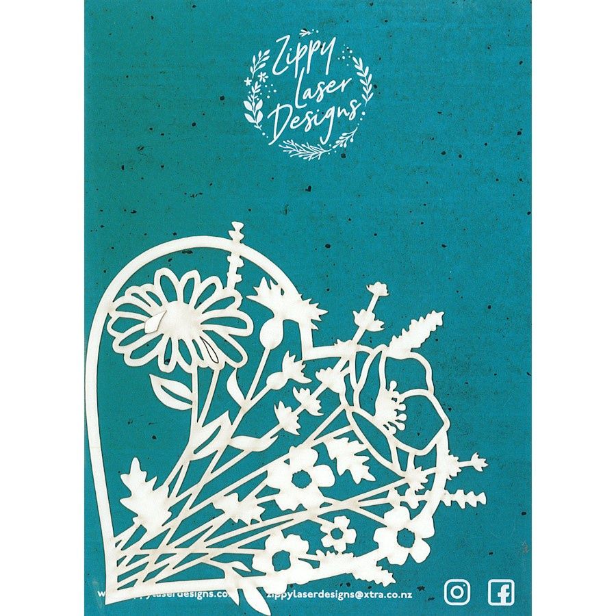 WILD FLOWERS - HEART LASER CUT