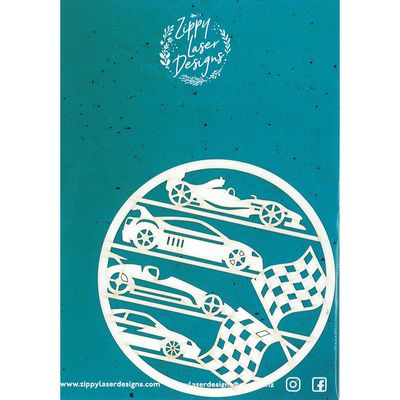RACE CARS - CIRCLE LASER CUT