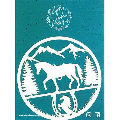 HORSE &amp; MINI HORSE SHOE - CIRCLE LASER CUT