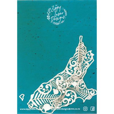 NEW ZEALAND MAP - KORU LASER CUT