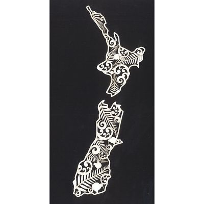 NEW ZEALAND MAP - KORU LASER CUT