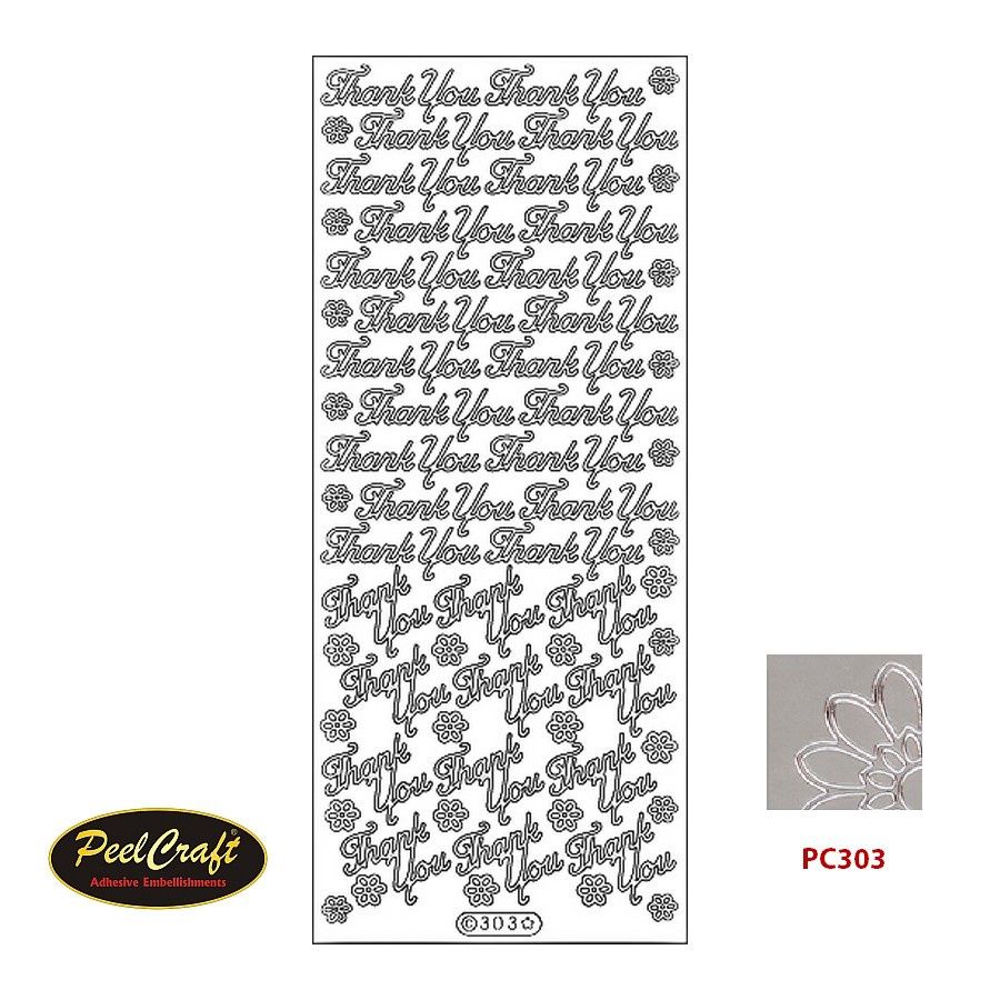 THANK YOU/FLOWERS PC, Colour: Silver