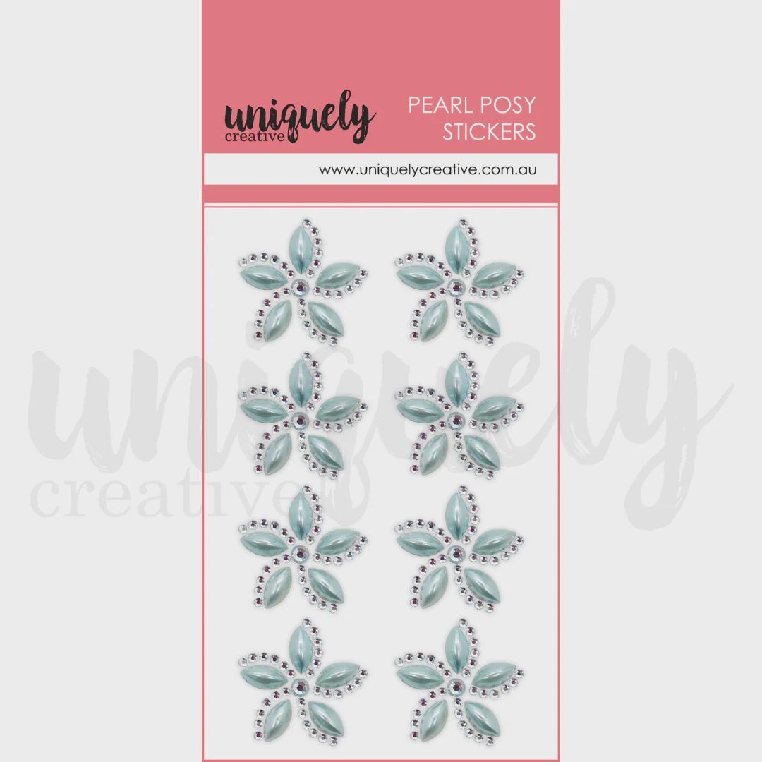 PEARL POSY STICKERS - BLUE